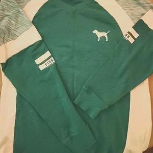 VICTORIA secret GREEN "PINK" SWEATSHIRT